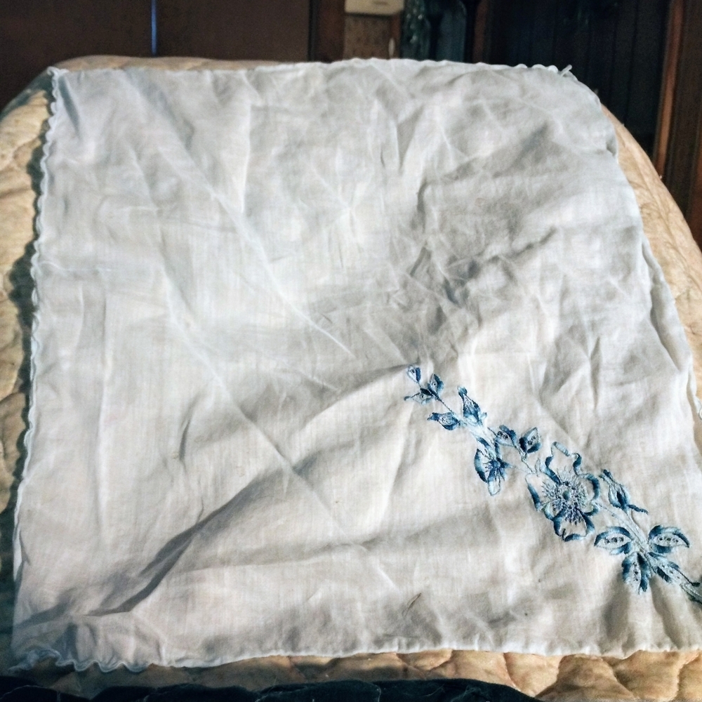 Vintage Women's Handkerchief with Embroidery